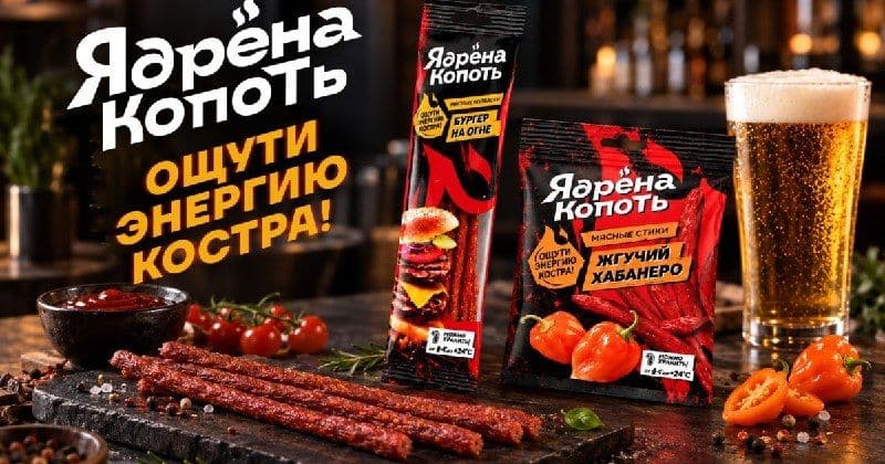 Бренд «Ядрёна копоть» представляет новые сырокопчёные снеки