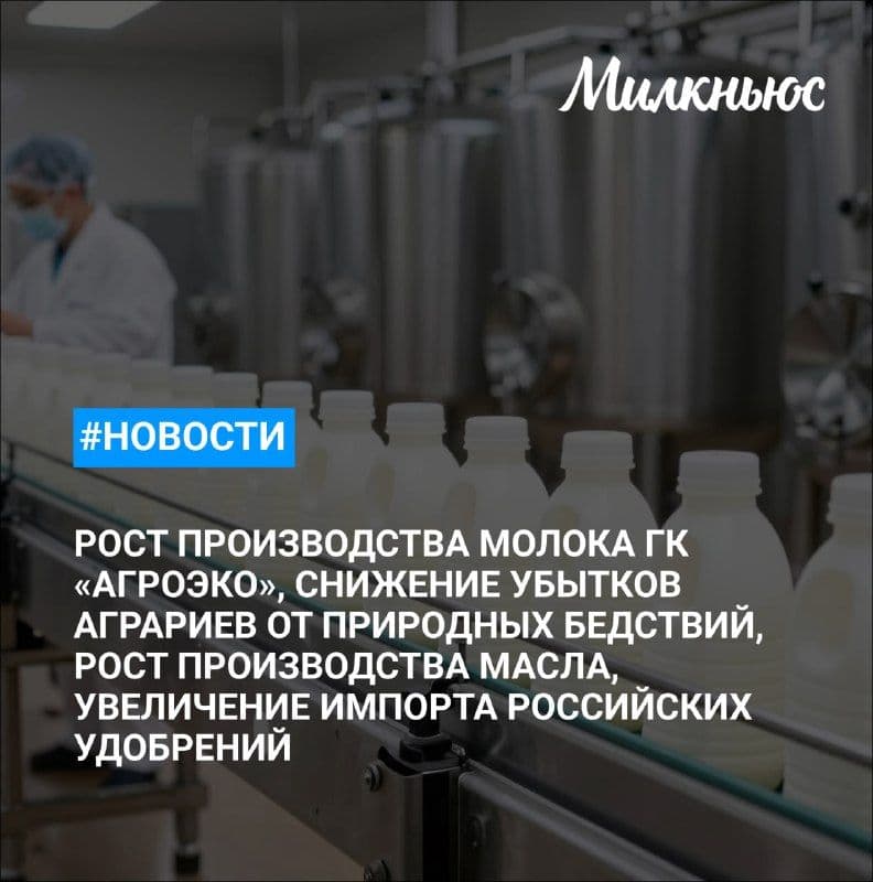 ГК «Агроэко» в I полугодии утроила производство молока