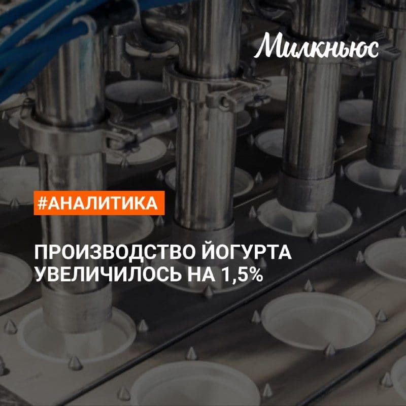 Производство йогурта в январе-августе 2026 года увеличилось по сравнению с январем-августом 2025 года до 545,3 тыс. т.