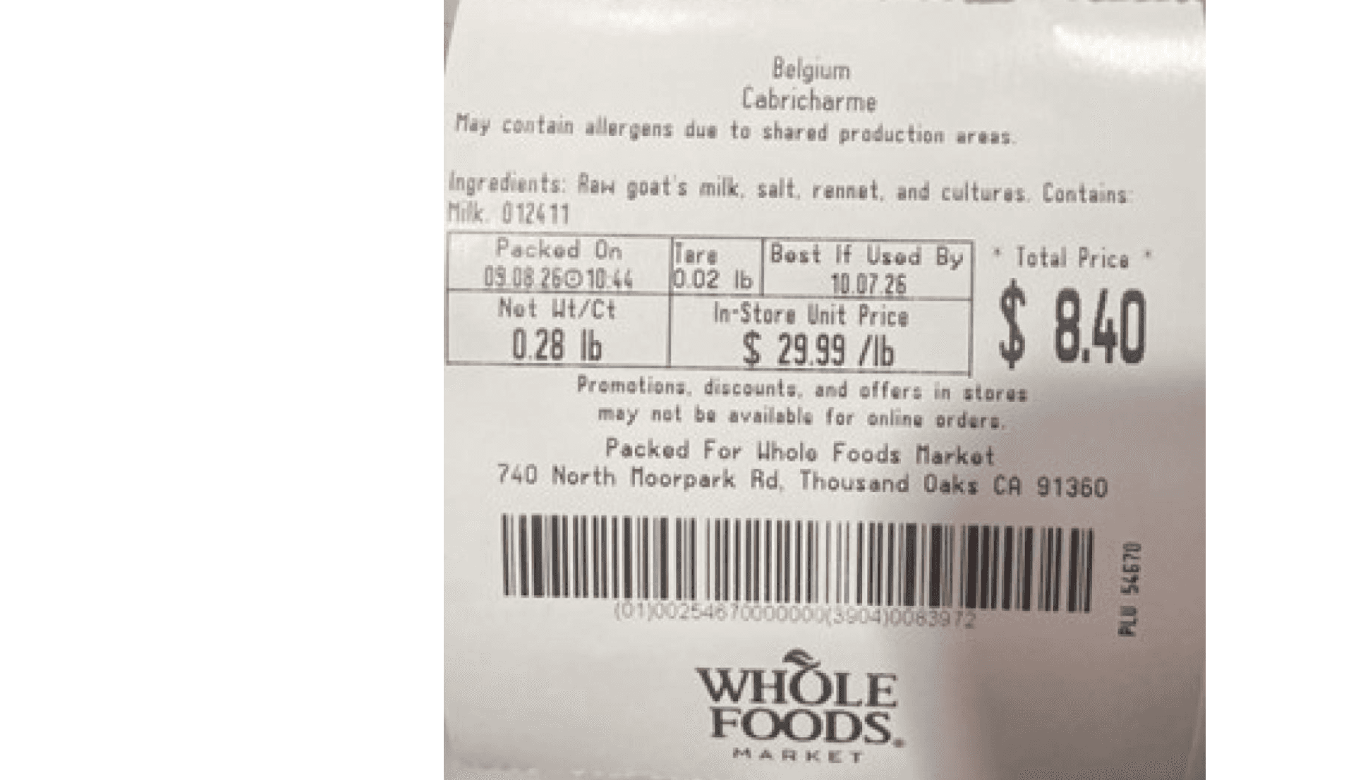 Whole Foods recalls cheese because of undeclared eggs